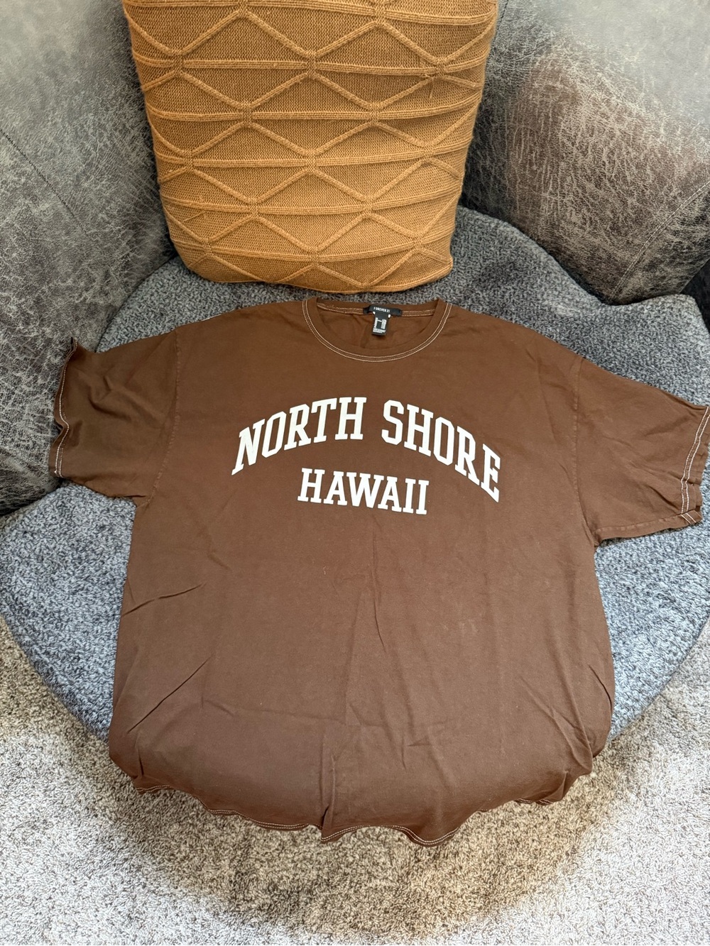 forever 21 North Shore Hawaii Brown Graphic T-Shirt